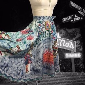 Vintage Cotton Circle Skirt, 50s Style Skirt,